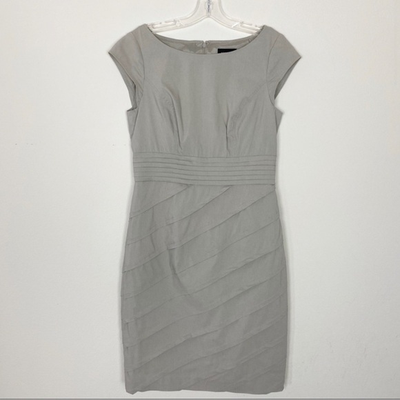 Adrianna Papell Sheath Dress Gray/ Beige Size 10 - Picture 1 of 8